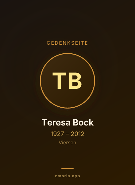 Gedenkportrait von Teresa Bock