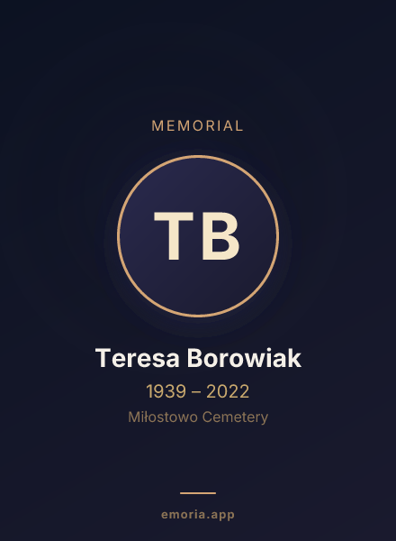 Memorial portrait of Teresa Borowiak