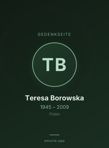 Gedenkportrait von Teresa Borowska