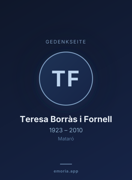 Gedenkportrait von Teresa Borràs i Fornell