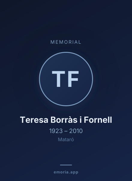 Memorial portrait of Teresa Borràs i Fornell