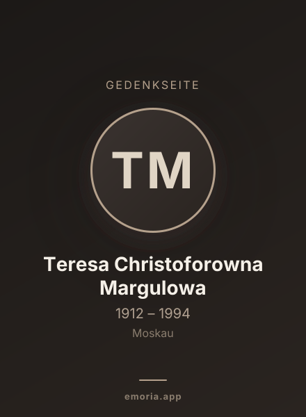 Gedenkportrait von Teresa Christoforowna Margulowa