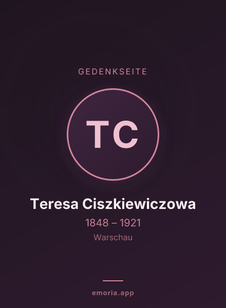 Gedenkportrait von Teresa Ciszkiewiczowa