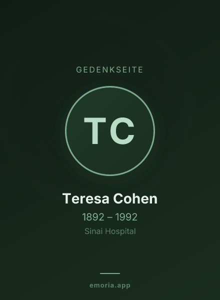 Gedenkportrait von Teresa Cohen