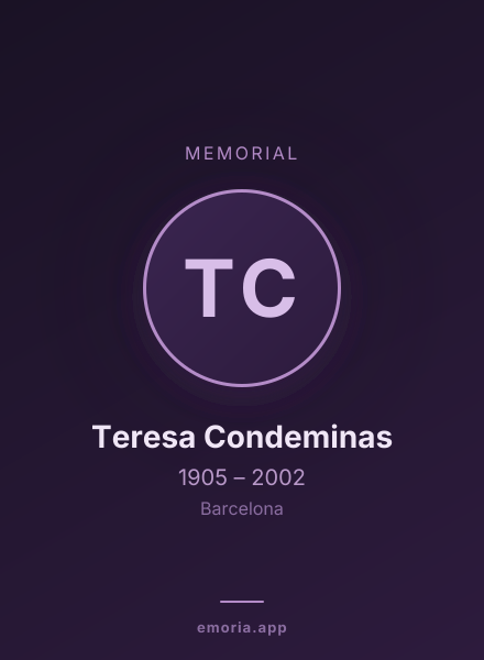Memorial portrait of Teresa Condeminas