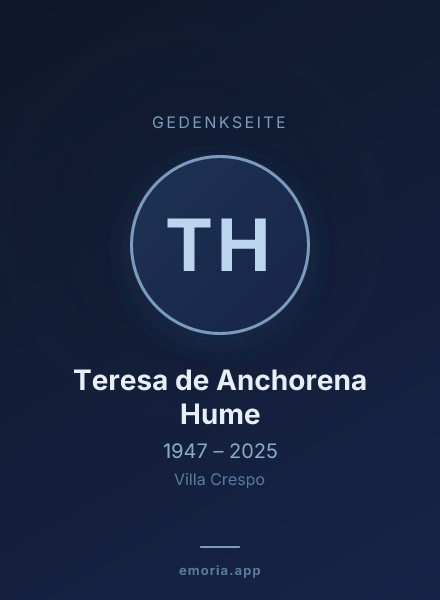 Gedenkportrait von Teresa de Anchorena Hume