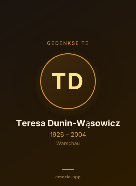 Gedenkportrait von Teresa Dunin-Wąsowicz