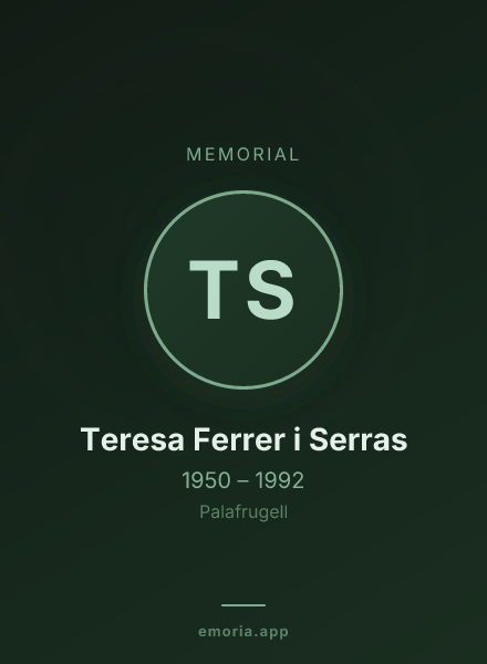 Memorial portrait of Teresa Ferrer i Serras