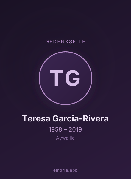 Gedenkportrait von Teresa Garcia-Rivera