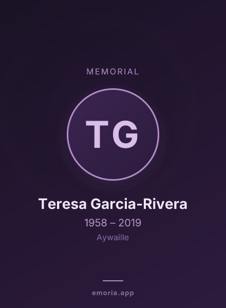 Memorial portrait of Teresa Garcia-Rivera