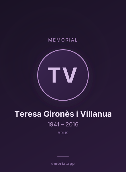 Memorial portrait of Teresa Gironès i Villanua