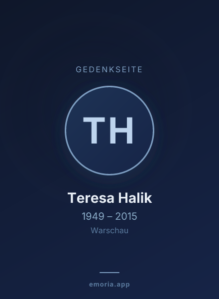 Gedenkportrait von Teresa Halik