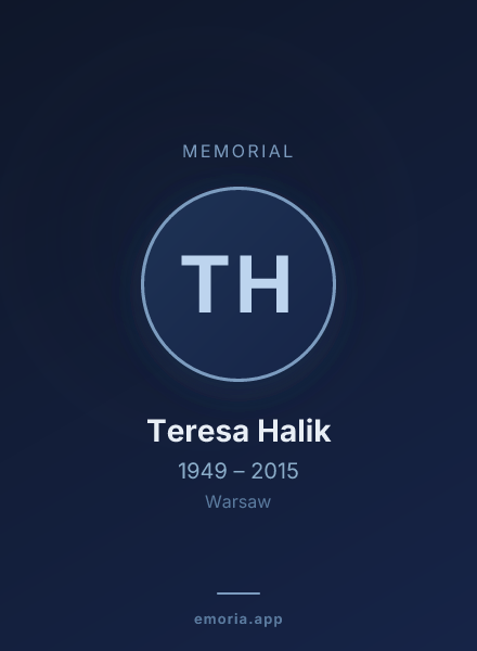 Memorial portrait of Teresa Halik