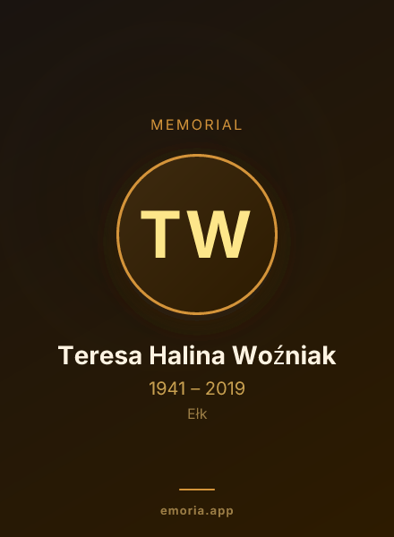 Memorial portrait of Teresa Halina Woźniak