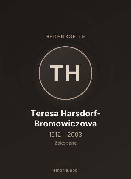 Gedenkportrait von Teresa Harsdorf-Bromowiczowa