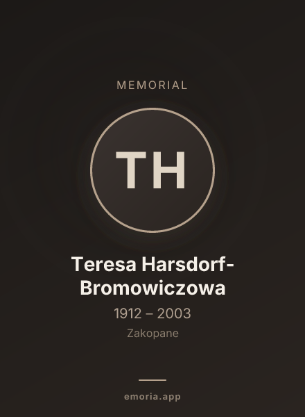 Memorial portrait of Teresa Harsdorf-Bromowiczowa