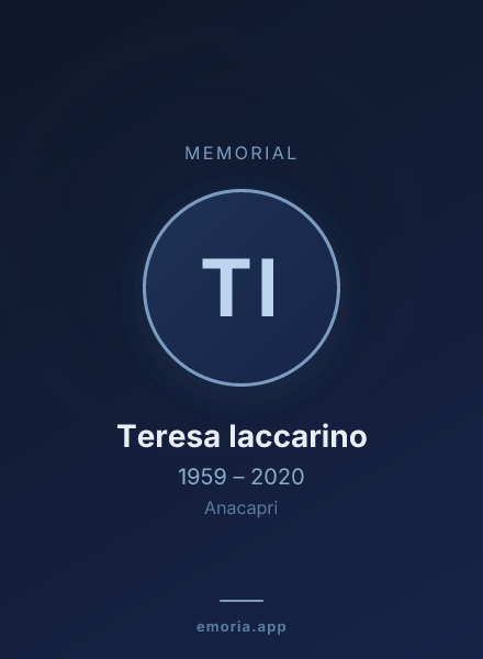 Memorial portrait of Teresa Iaccarino