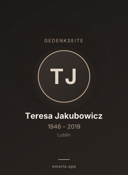 Gedenkportrait von Teresa Jakubowicz