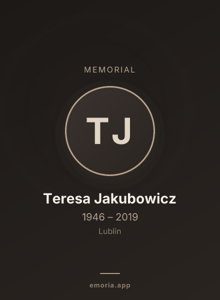 Memorial portrait of Teresa Jakubowicz