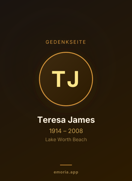 Gedenkportrait von Teresa James