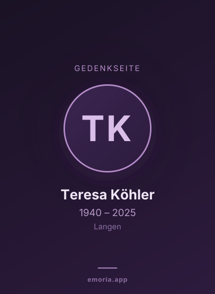 Gedenkportrait von Teresa Köhler