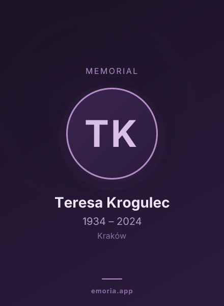 Memorial portrait of Teresa Krogulec