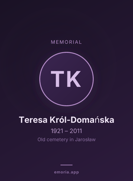 Memorial portrait of Teresa Król-Domańska
