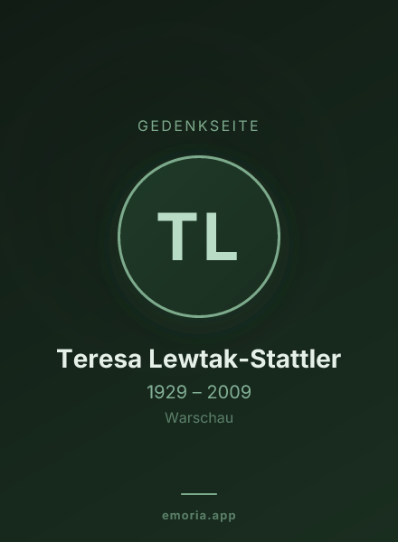 Gedenkportrait von Teresa Lewtak-Stattler