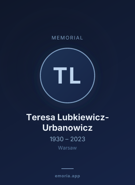 Memorial portrait of Teresa Lubkiewicz-Urbanowicz