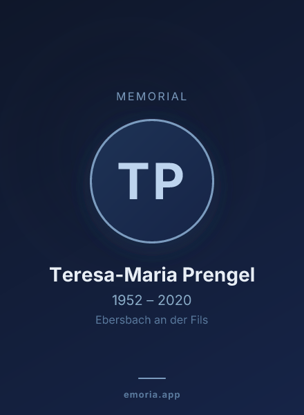 Memorial portrait of Teresa-Maria Prengel