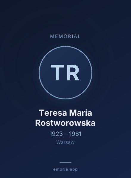 Memorial portrait of Teresa Maria Rostworowska
