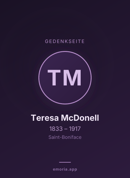 Gedenkportrait von Teresa McDonell