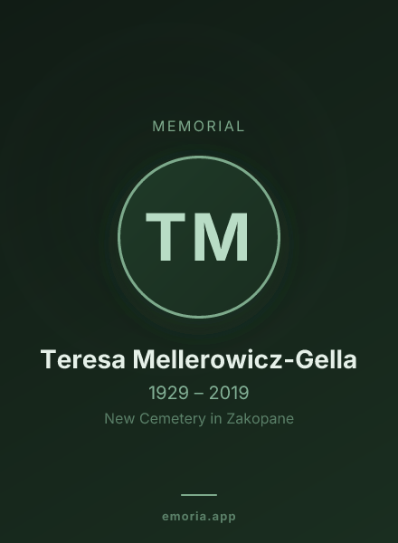 Memorial portrait of Teresa Mellerowicz-Gella