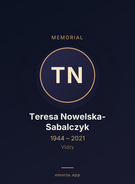 Memorial portrait of Teresa Nowelska-Sabalczyk