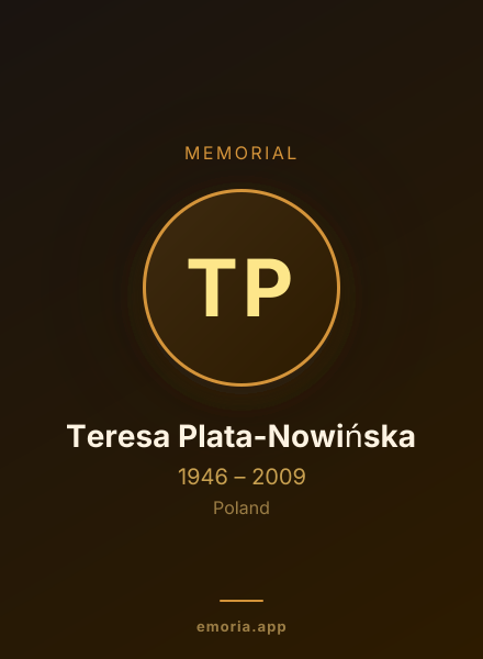 Memorial portrait of Teresa Plata-Nowińska