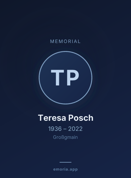 Memorial portrait of Teresa Posch