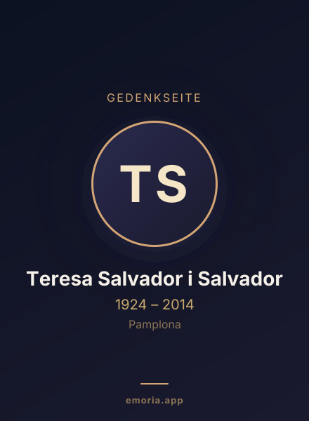 Gedenkportrait von Teresa Salvador i Salvador