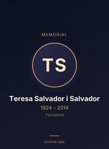 Memorial portrait of Teresa Salvador i Salvador