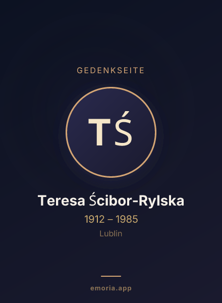 Gedenkportrait von Teresa Ścibor-Rylska