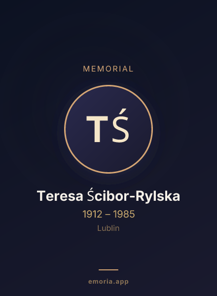 Memorial portrait of Teresa Ścibor-Rylska