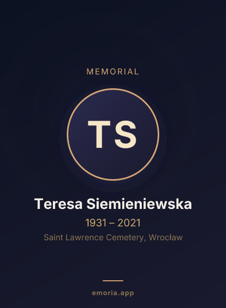 Memorial portrait of Teresa Siemieniewska