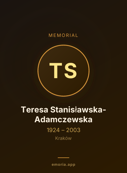 Memorial portrait of Teresa Stanisławska-Adamczewska