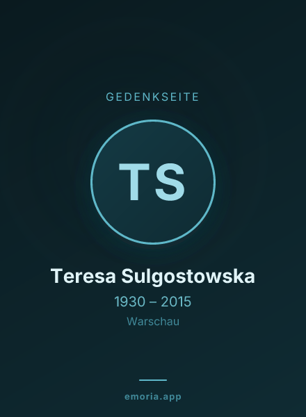 Gedenkportrait von Teresa Sulgostowska