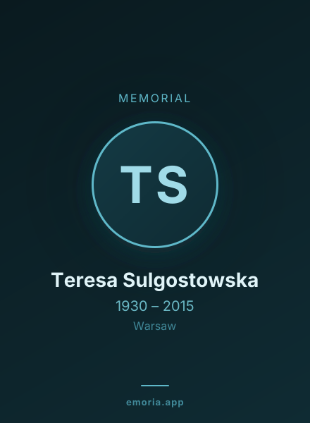 Memorial portrait of Teresa Sulgostowska