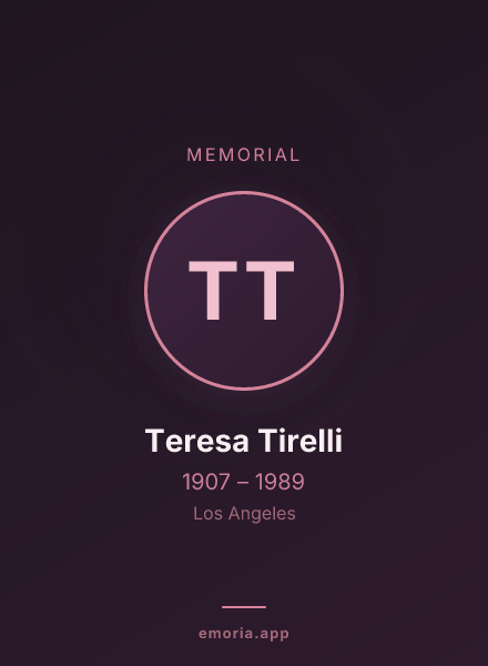 Memorial portrait of Teresa Tirelli