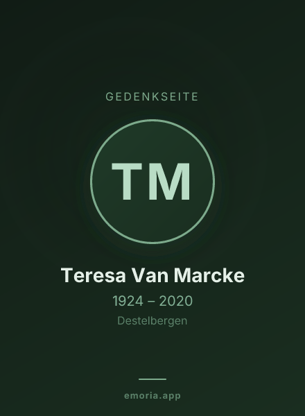 Gedenkportrait von Teresa Van Marcke
