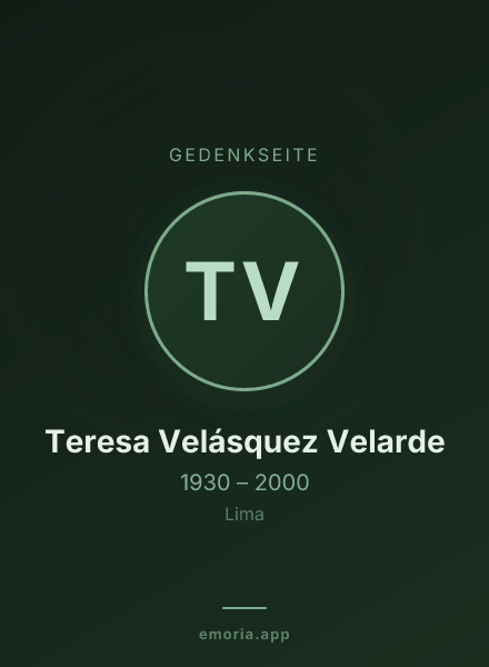 Gedenkportrait von Teresa Velásquez Velarde