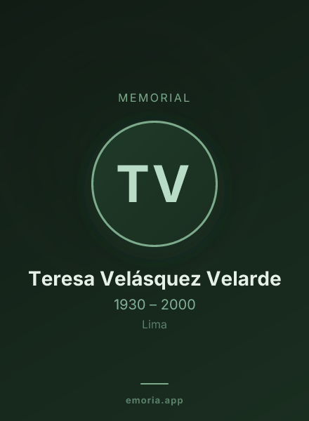Memorial portrait of Teresa Velásquez Velarde