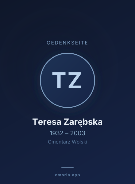 Gedenkportrait von Teresa Zarębska