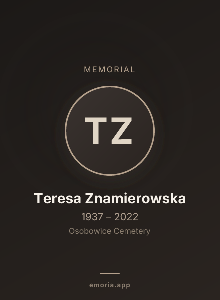Memorial portrait of Teresa Znamierowska